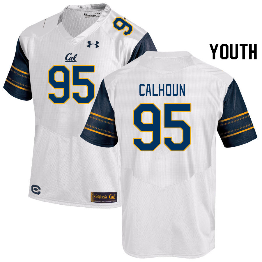 Youth #95 Akili Calhoun California Golden Bears College Football Jerseys Stitched Sale-White